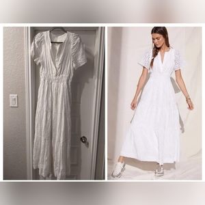 New Anthropologie Somerset Maxi Dress White Eyelet Medium